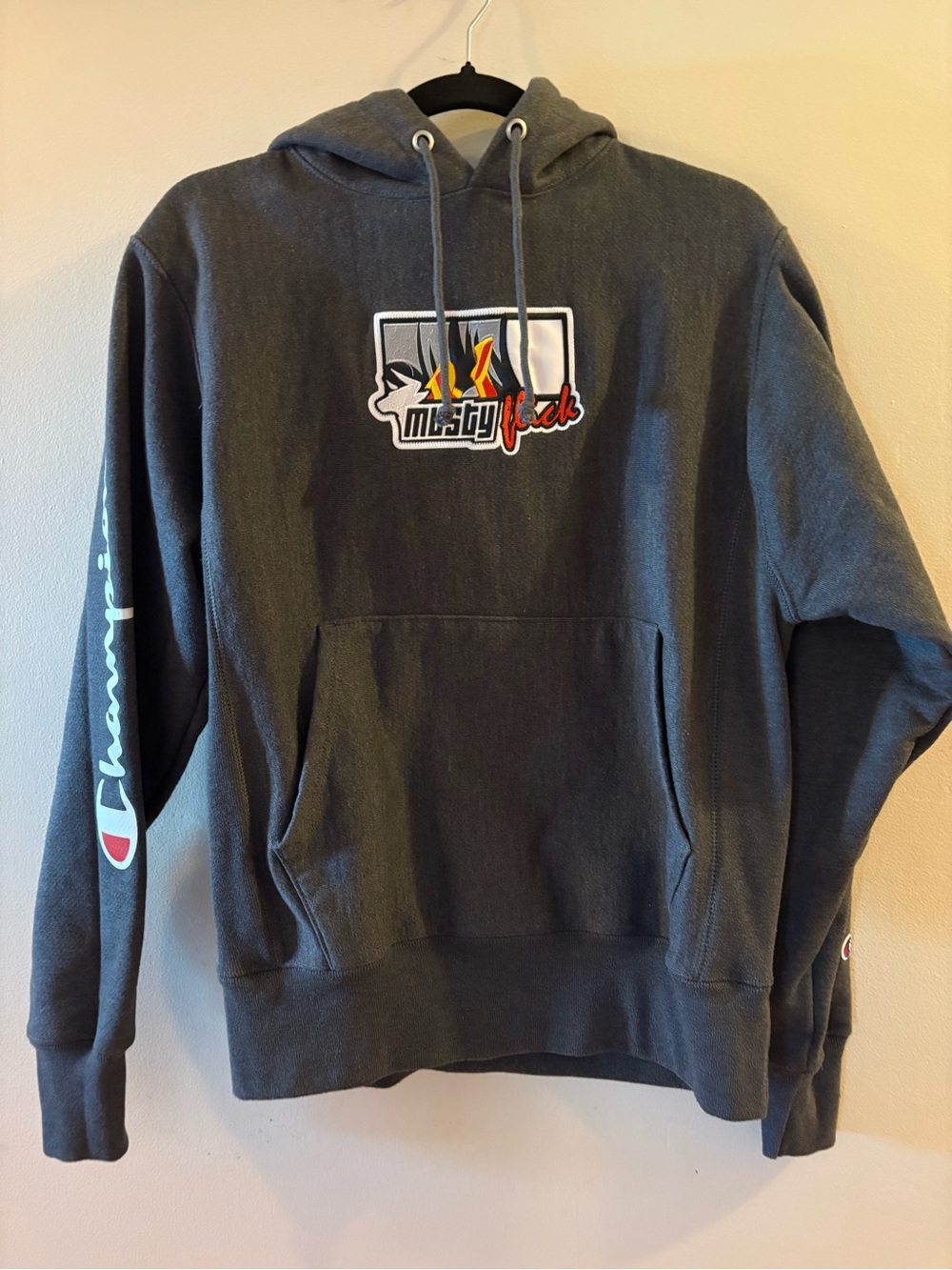Champion Musty Flick Amustycow 1M Sub Reverse Weave Hoodie, Sz S, like new.